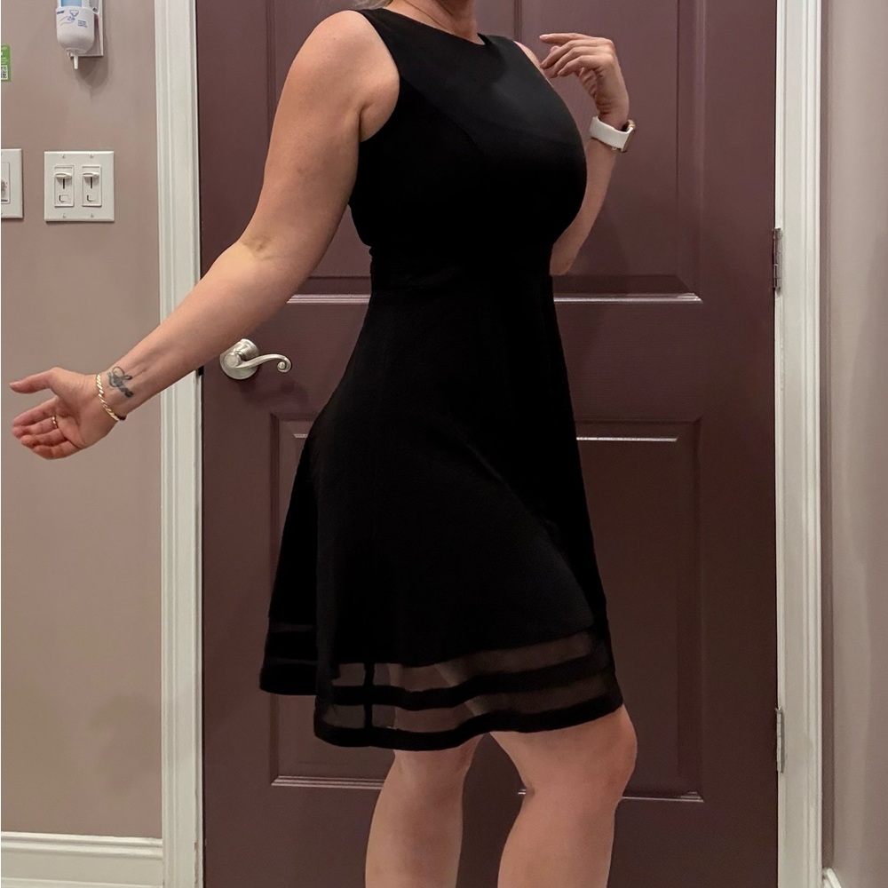 Calvin Klein Black Sleeveless A-Line Mini Dress